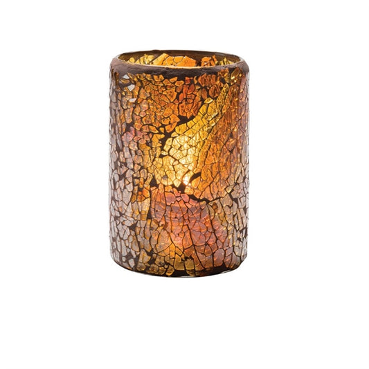 Hollowick Gold Crackle Glasses Cylinder Lamp 80mm x 114mm (24 Pack) vv4047