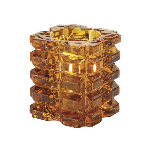 Hollowick Faceted Cube Amber Glasses Votive 76x 83mm (6 Pack) vv4060