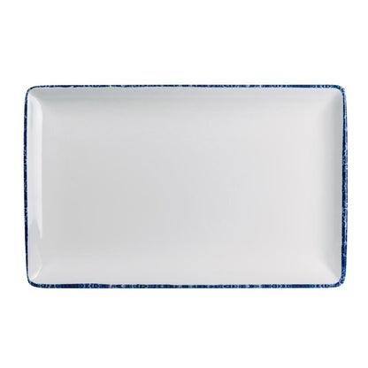 Steelite Blue Dapple Rectangle Trays 305 x 191mm (12 Pack) vv4406