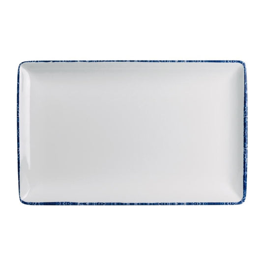 Steelite Blue Dapple Rectangle Trays 305 x 191mm (12 Pack) vv4406