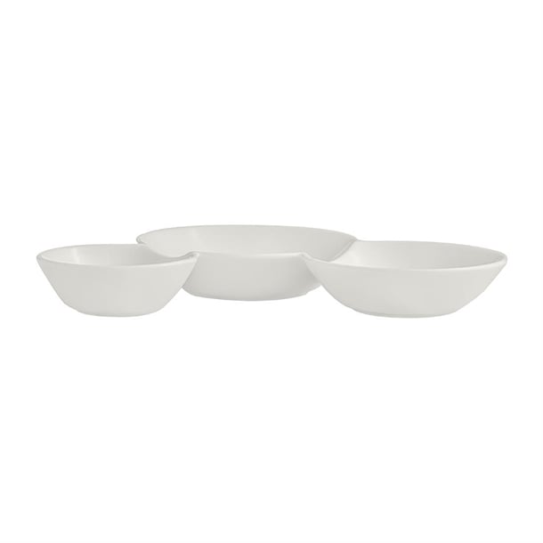 Rene Ozorio White Album 3 Compartment Gourmet Sauce Dishes 200ml (12 Pack) vv4757