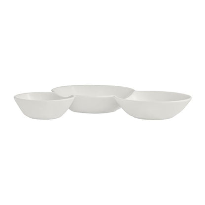 Rene Ozorio White Album 3 Compartment Gourmet Sauce Dishes 200ml (12 Pack) vv4757