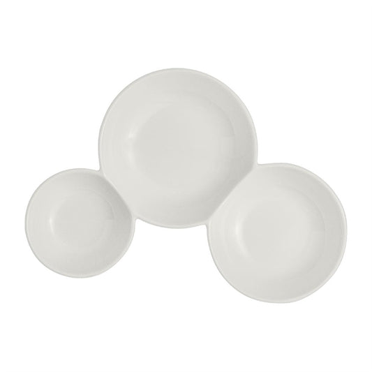 Rene Ozorio White Album 3 Compartment Gourmet Sauce Dishes 200ml (12 Pack) vv4757