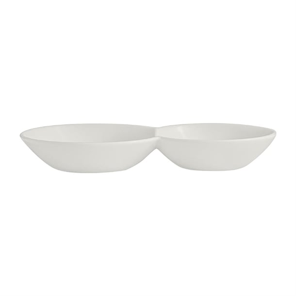 Rene Ozorio White Album 2 Compartment Gourmet Sauce Dishes 170ml (12 Pack) vv4758