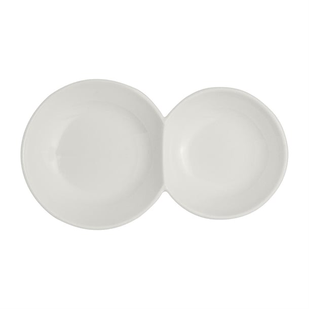 Rene Ozorio White Album 2 Compartment Gourmet Sauce Dishes 170ml (12 Pack) vv4758