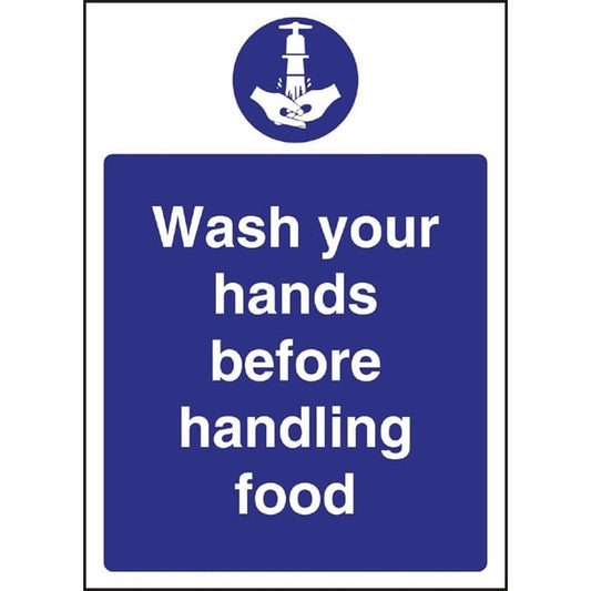 Vogue Wash hands Before Handling Food Sign w110