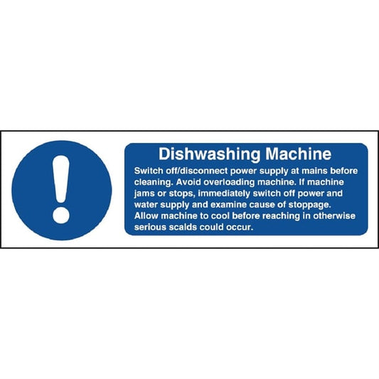 Vogue Dishwasher Machine Safety Sign w199