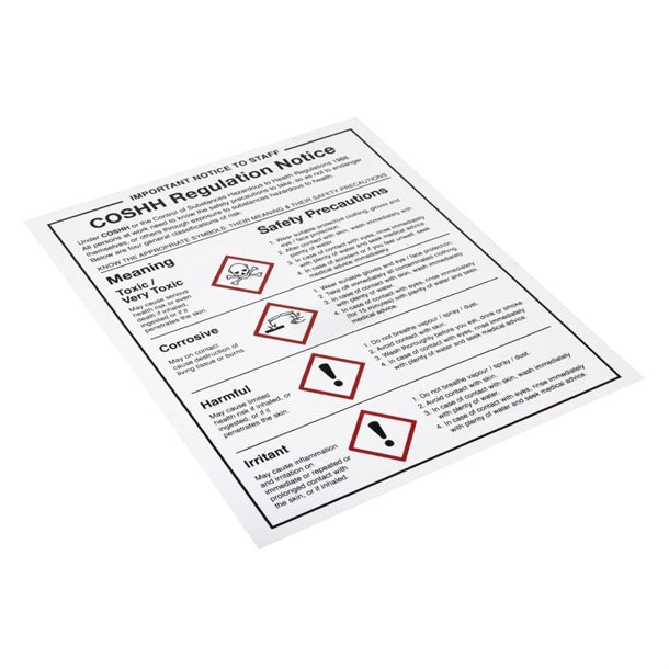Vogue COSHH Regulations Sign w396