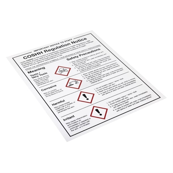 Vogue COSHH Regulations Sign w396