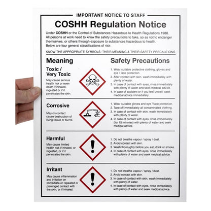 Vogue COSHH Regulations Sign w396