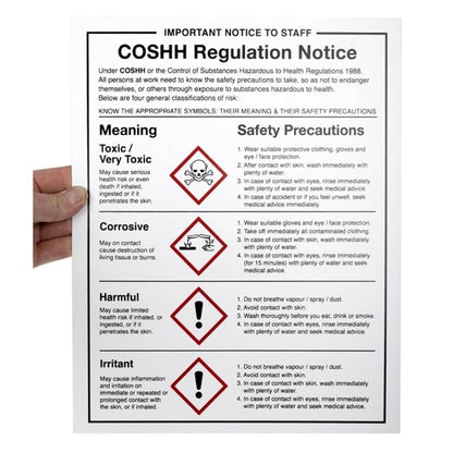 Vogue COSHH Regulations Sign w396