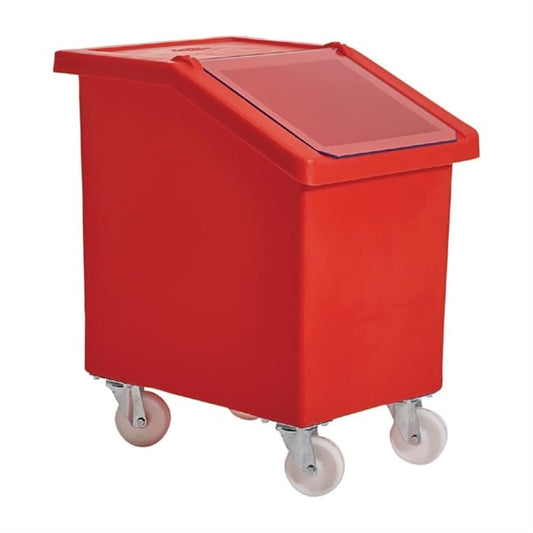 Mobile Ingredient Bin 90Ltr Red w784