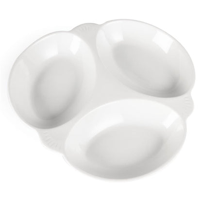 Olympia Whiteware Vegetable Dishes 3 Section 250mm (6 Pack) y099