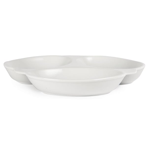 Olympia Whiteware Vegetable Dishes 3 Section 250mm (6 Pack) y099