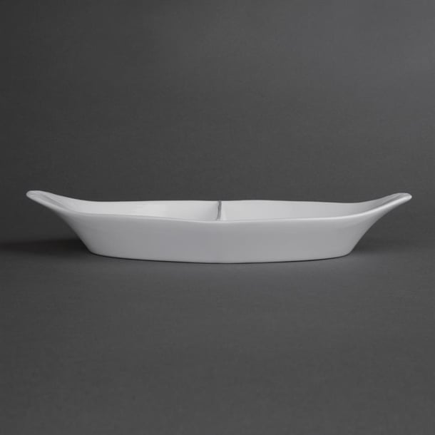 Olympia Whiteware Divided Oval Eared Dishes 295x155mm (6 Pack) y100