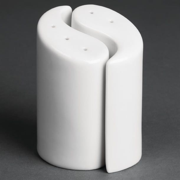 Olympia Whiteware Yin Yang Salt & Pepper Sets 95mm (12 Pack) y107