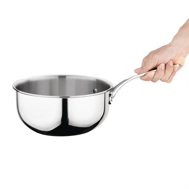 Vogue Stainless Steel and Aluminium Tri-Wall Flared Sauté Pan 20cm y240