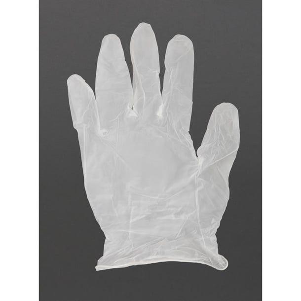Vogue Powder-Free Vinyl Gloves Clear (100 Pack) p_y247