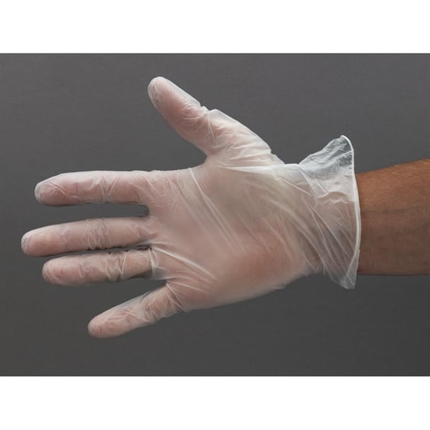 Vogue Powder-Free Vinyl Gloves Clear (100 Pack) p_y247