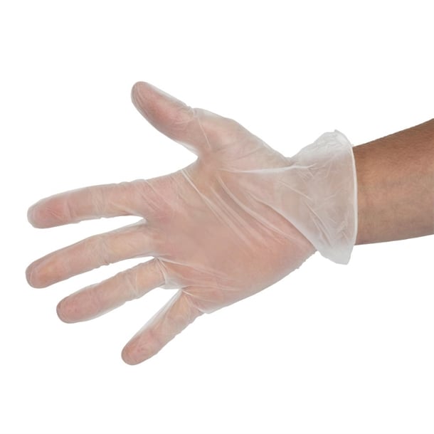 Vogue Powder-Free Vinyl Gloves Clear (100 Pack) p_y247