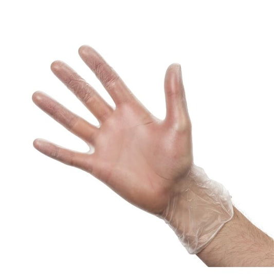 Vogue Powdered Vinyl Gloves Clear (100 Pack) p_y252