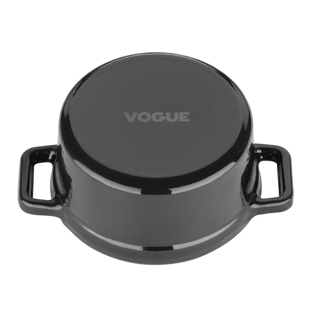 Vogue Cast Iron Round Mini Pot Black 240ml y259