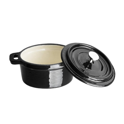 Vogue Cast Iron Round Mini Pot Black 240ml y259