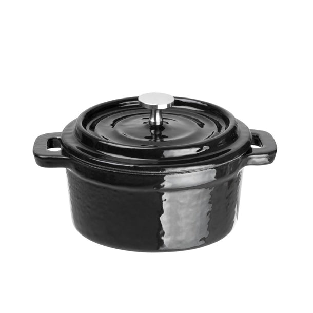 Vogue Cast Iron Round Mini Pot Black 240ml y259
