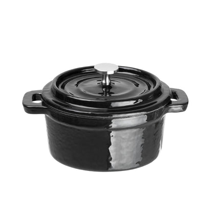 Vogue Cast Iron Round Mini Pot Black 240ml y259