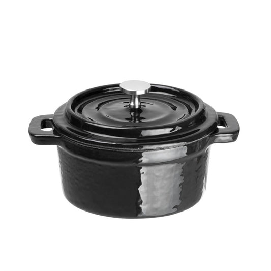 Vogue Cast Iron Round Mini Pot Black 240ml y259