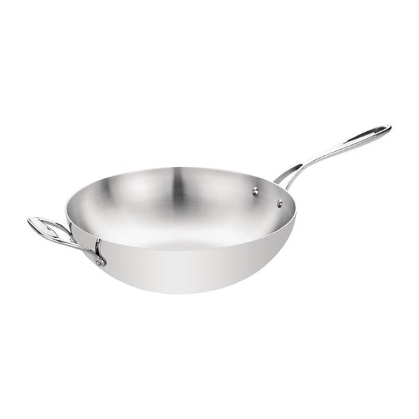 Vogue Tri Wall Wok Flat Base 30cm y261