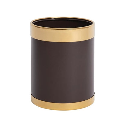 Bolero Waste Paper Bin Brown with Gold Rim 10.2Ltr y804