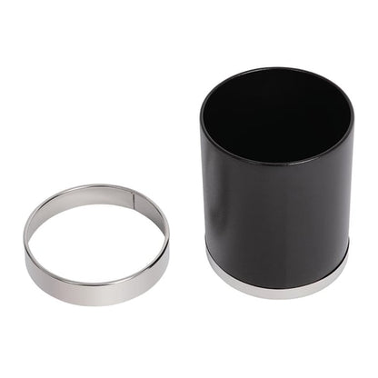 Bolero Waste Paper Bin Black with Silver Rim 10.2Ltr y805