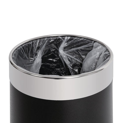 Bolero Waste Paper Bin Black with Silver Rim 10.2Ltr y805