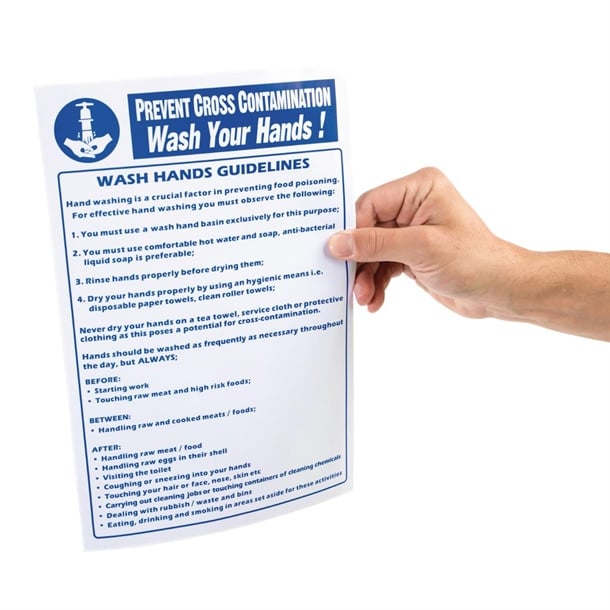 Vogue Prevent Cross Contamination Wash Hands Sign y909