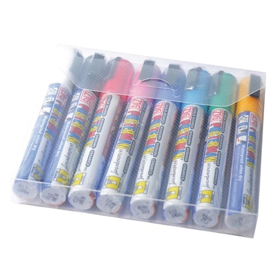 Securit Posterman 6mm All Weather Marker Assorted Colours (8 Pack) y993