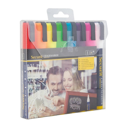 Securit Chalkmaster 6mm Liquid Chalk Pens Assorted Colours (8 Pack) y999