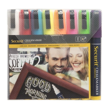 Securit Chalkmaster 6mm Liquid Chalk Pens Assorted Colours (8 Pack) y999