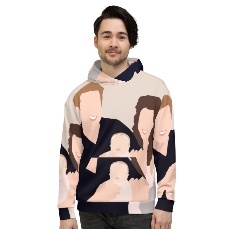 Personalised Faceless Illustration Photo Design All Over Print Unisex Hoodie - USTAD HOME