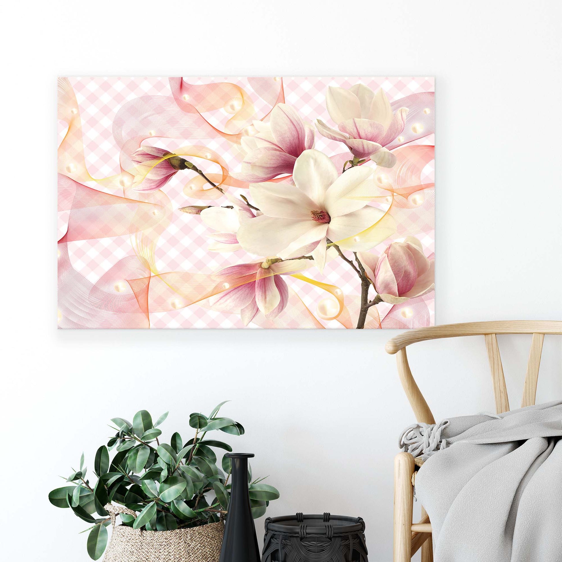 Modern Flowers, Nature, & Swirls Canvas Photo Print - USTAD HOME