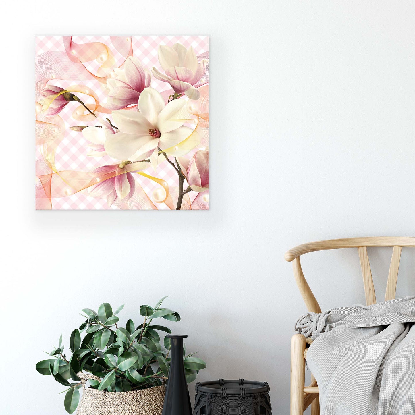 Modern Flowers, Nature, & Swirls Canvas Photo Print - USTAD HOME