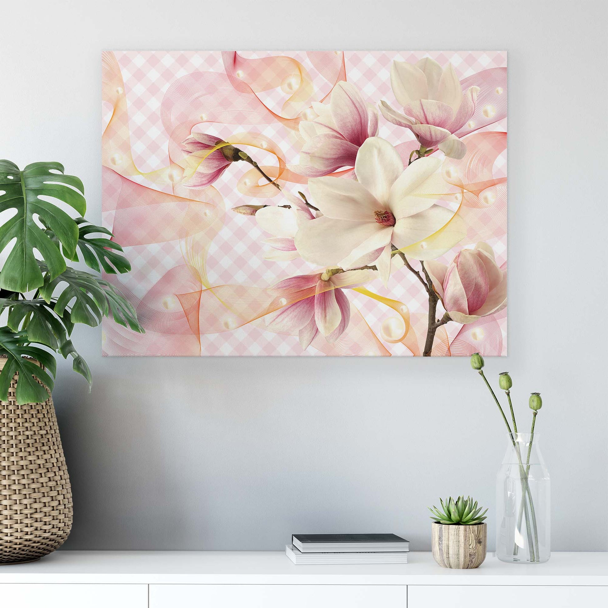 Modern Flowers, Nature, & Swirls Canvas Photo Print - USTAD HOME