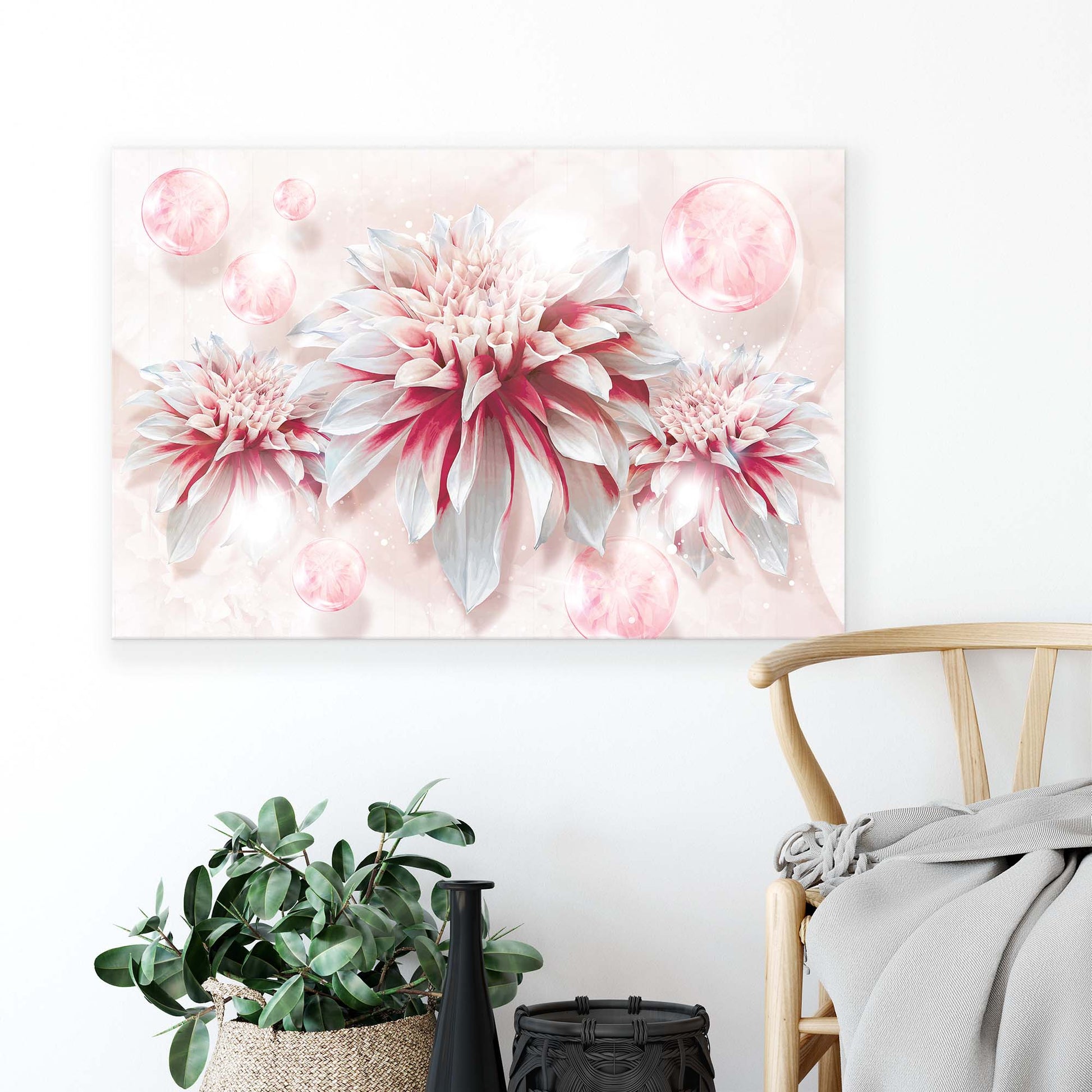 Modern Flowers, Nature, & Swirls Canvas Photo Print - USTAD HOME