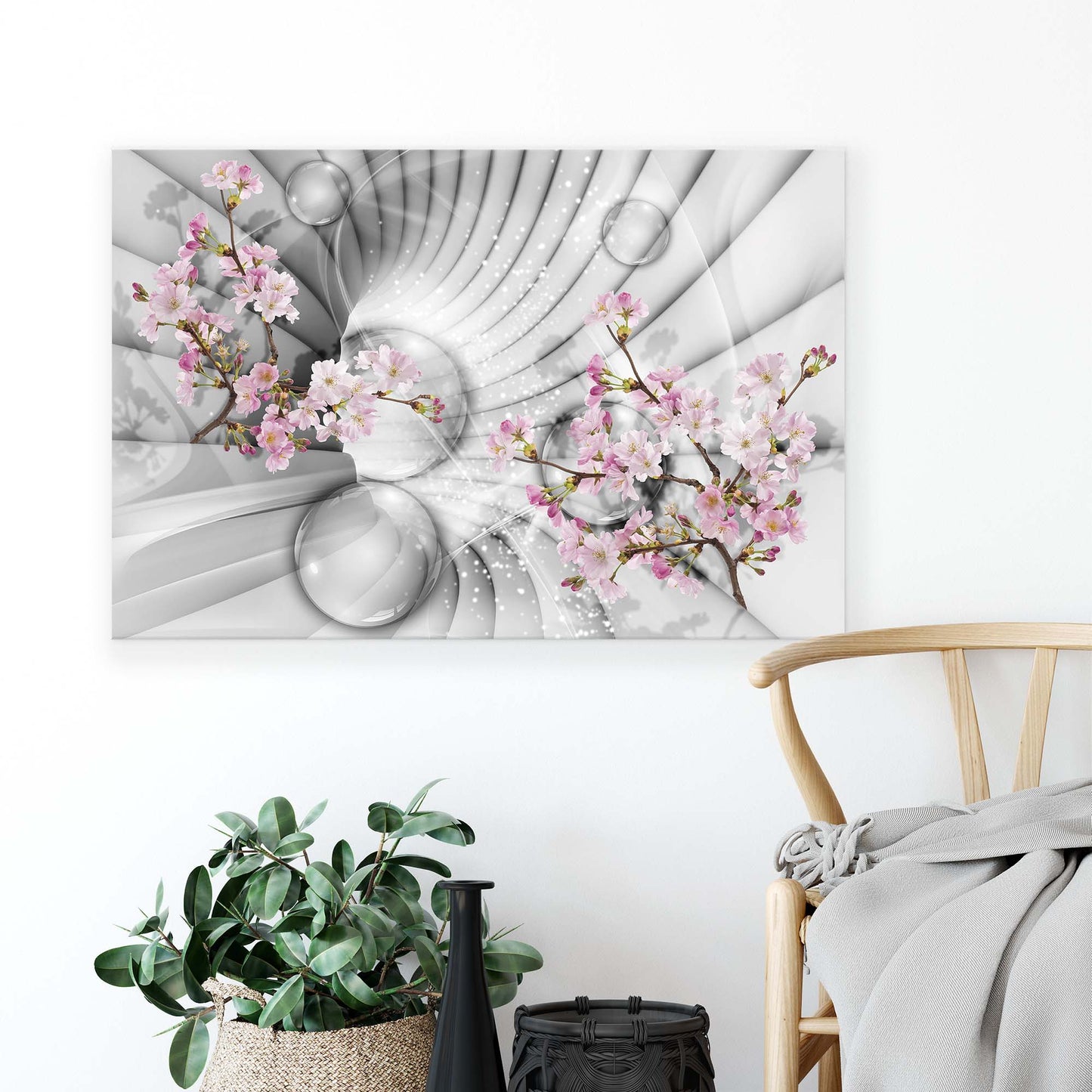 Modern Flowers, Nature, & Swirls Canvas Photo Print - USTAD HOME