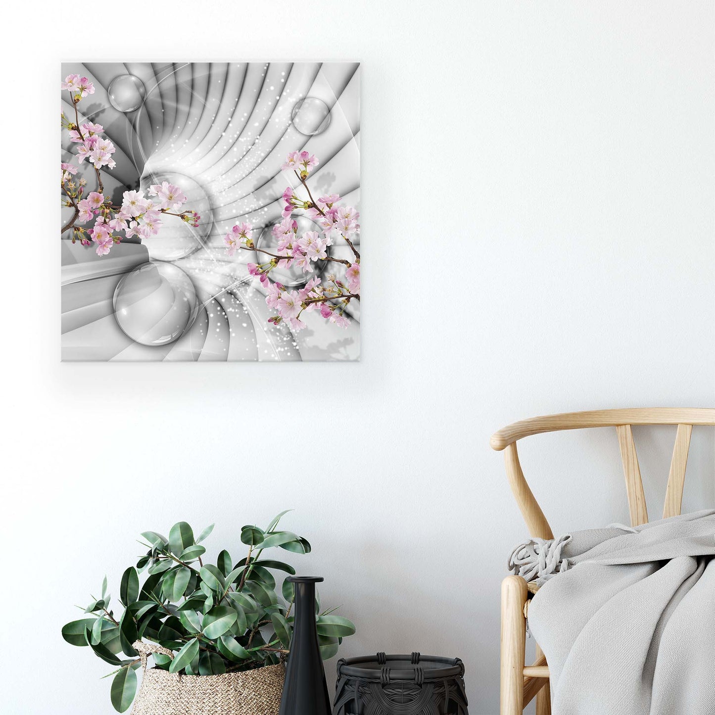 Modern Flowers, Nature, & Swirls Canvas Photo Print - USTAD HOME