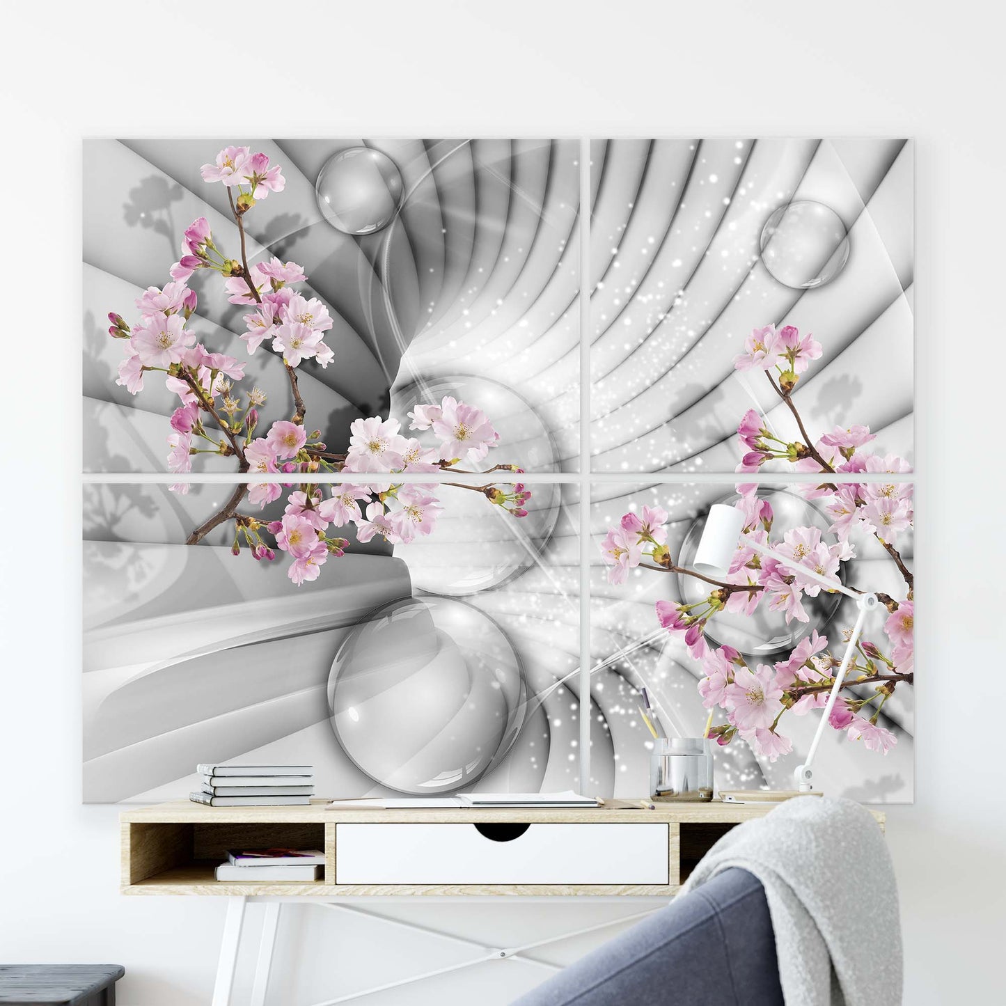 Modern Flowers, Nature, & Swirls Canvas Photo Print - USTAD HOME