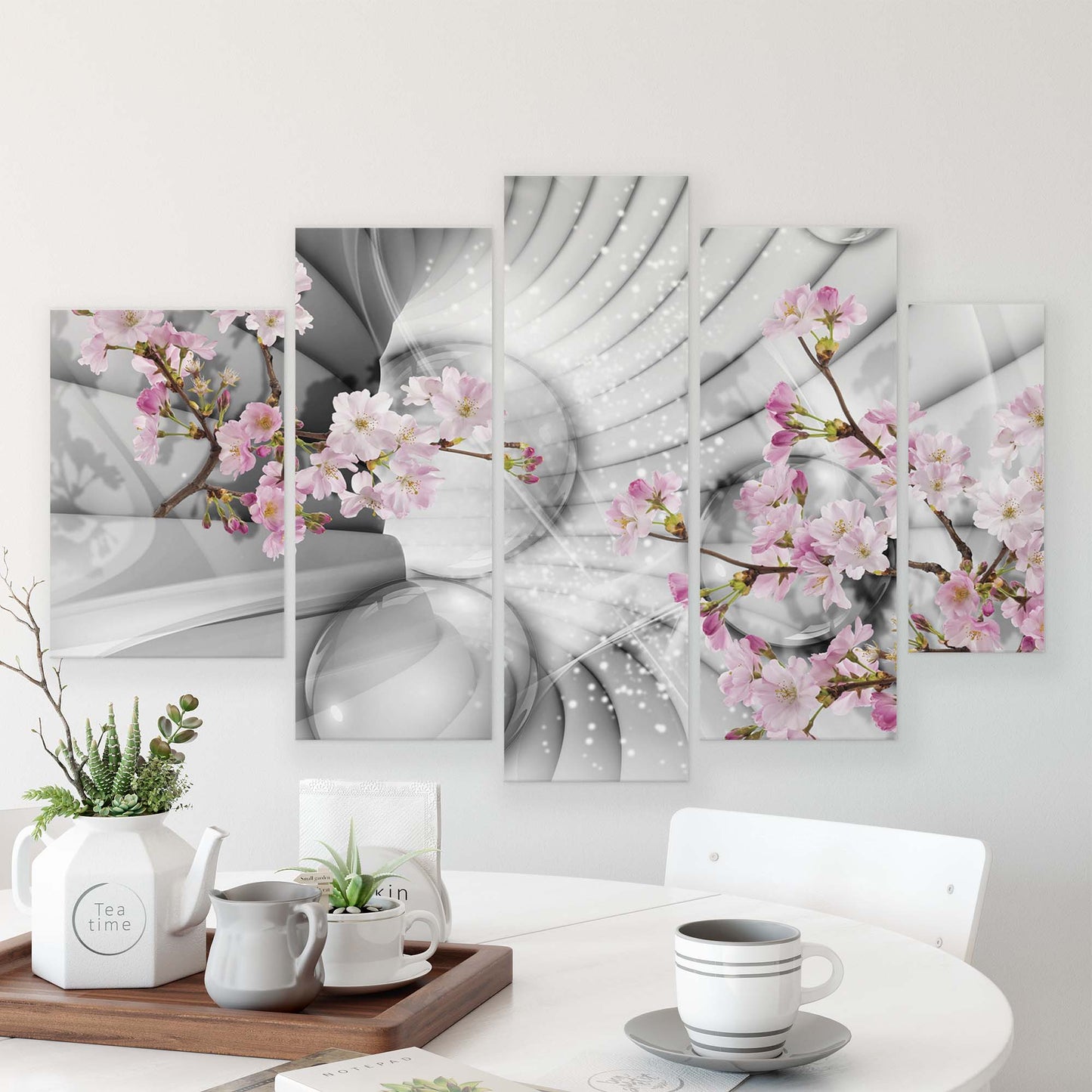 Modern Flowers, Nature, & Swirls Canvas Photo Print - USTAD HOME