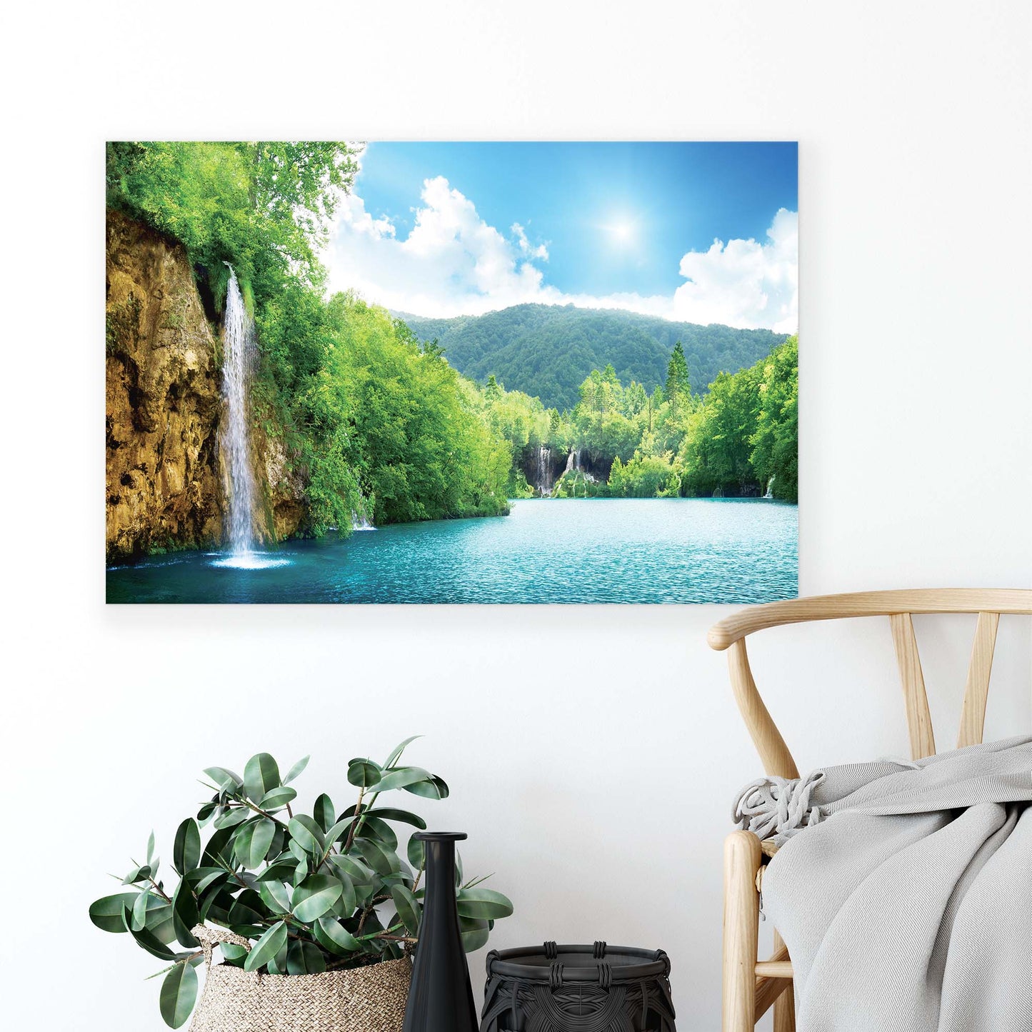 Lakes & Waterfalls Canvas Photo Print - USTAD HOME