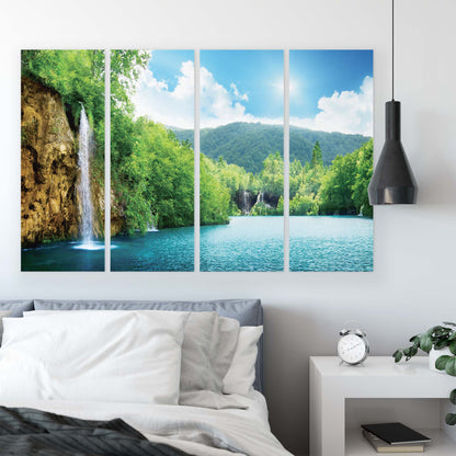 Lakes & Waterfalls Canvas Photo Print - USTAD HOME