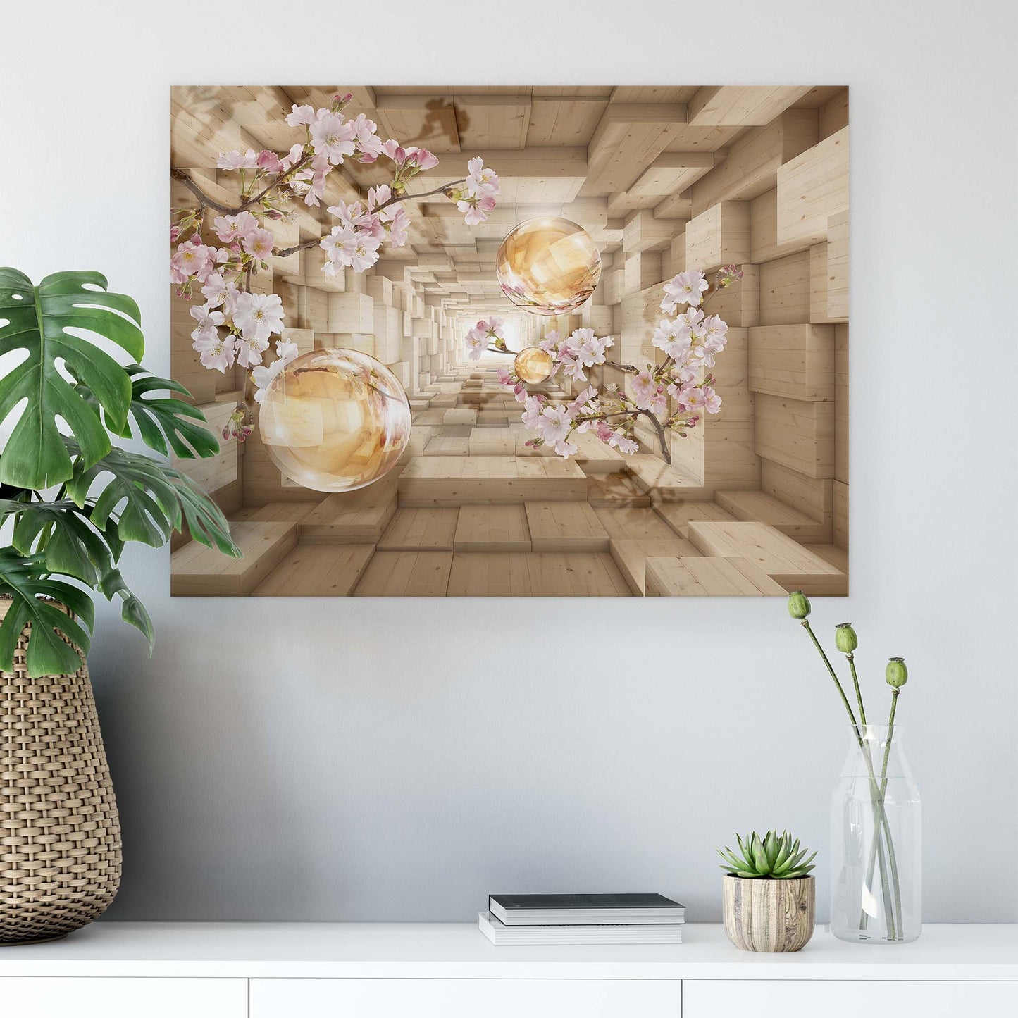 Modern Flowers, Nature, & Swirls Canvas Photo Print - USTAD HOME